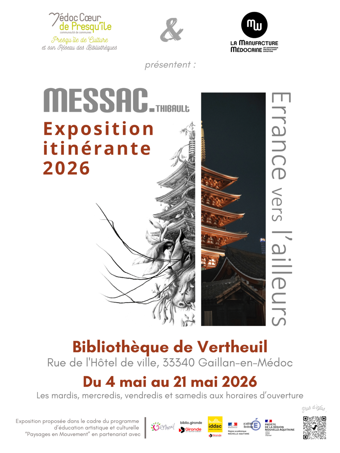 Exposition itinérante Errance vers l'ailleurs de Thibault MESSAC
