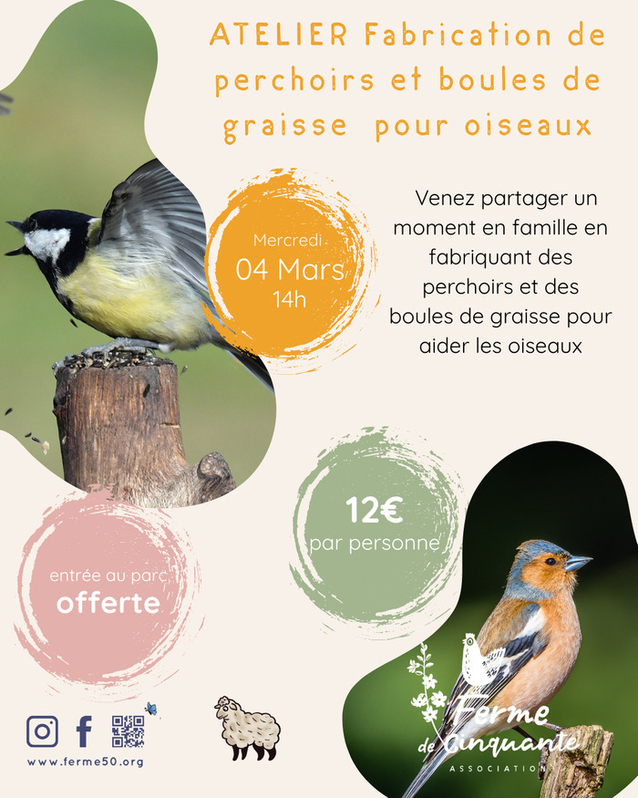 Fabrication de perchoir et de boules de graisse pour oiseaux Association Ferme de 50 Ramonville-Saint-Agne