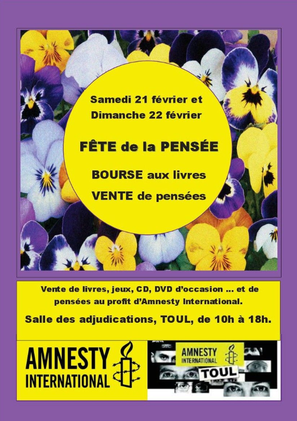 Fête de la pensée Vente de livres Amnesty International de Toul