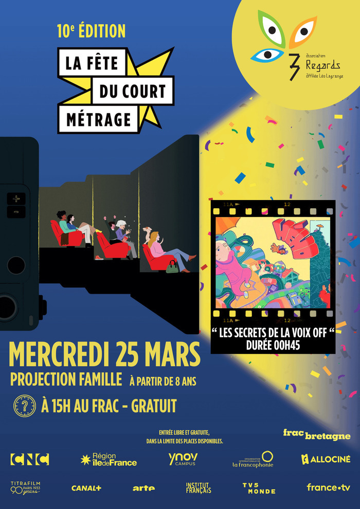 Fête du court Métrage - Projection famille "Les secrets de la voix off" FRAC Bretagne Rennes