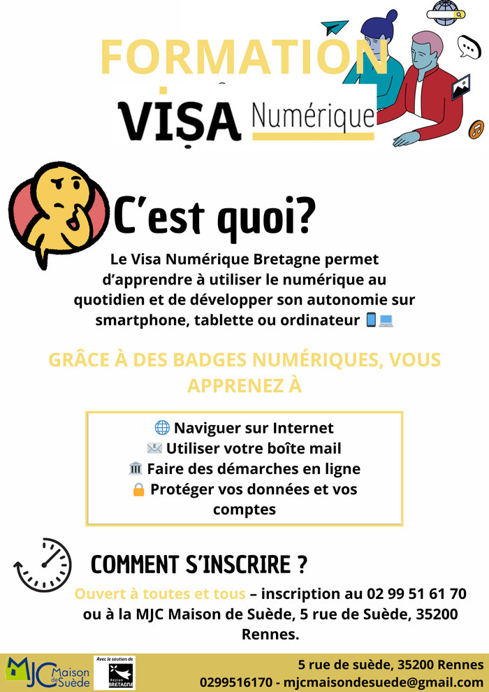 Formation Visa Numérique Bretagne MJC maison de suède Rennes
