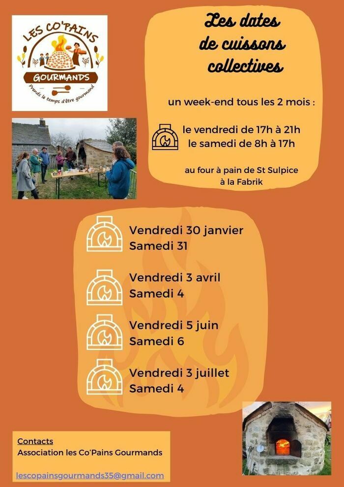 Four à Pain : Les dates de cuissons collectives Four à pain Saint-Sulpice-la-Forêt