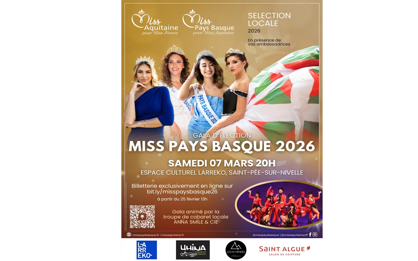 Gala d'élection Miss Pays Basque 2026
