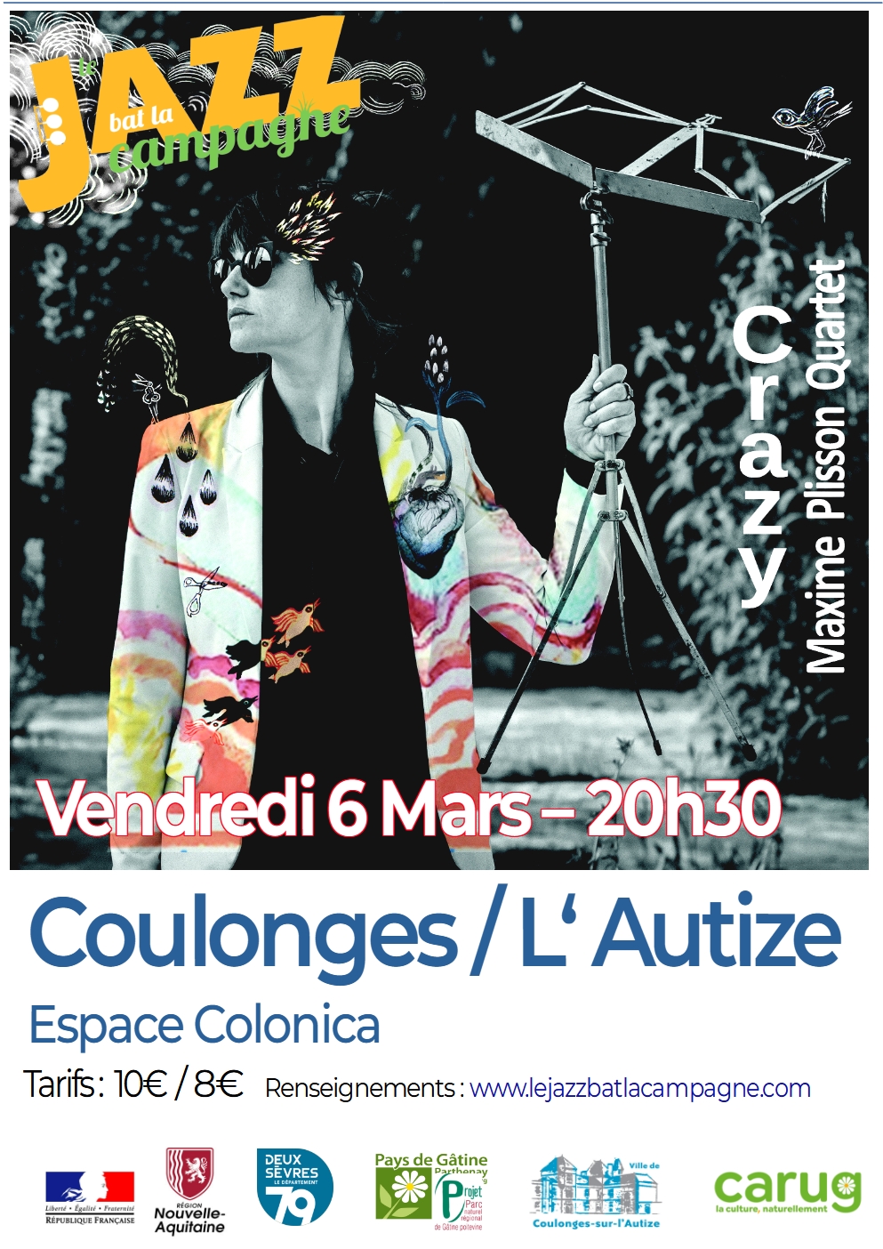 Grand concert d’ouverture du Jazz Bat la Campagne Espace Colonica Coulonges-sur-l’Autize 2026-03-06 Grand concert d'ouverture du Jazz Bat la Campagne