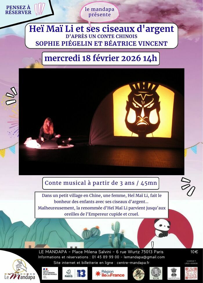 Heï Maï Li et ses ciseaux d'argent - D'après un conte chinois (dès 3 ans) Théâtre Mandapa Paris