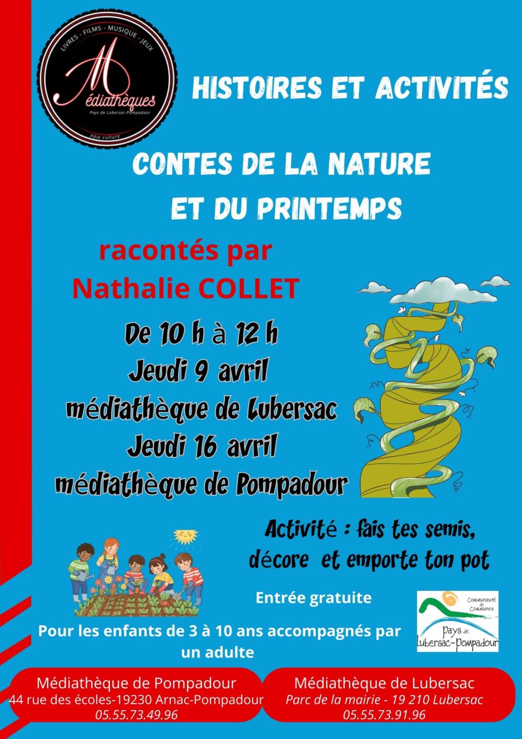 Histoire et activités contes de la nature et du printemps