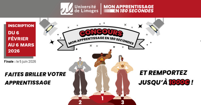 Inscription au concours Mon apprentissage en 180 secondes CFA Sup Université de Limoges Limoges