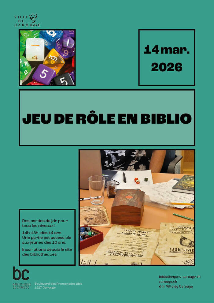 Jeu de rôle en biblio Bibliothèque de Carouge Carouge
