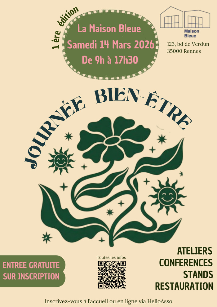 Journée Bien-être - samedi 14 mars 2026 Maison de Quartier - La Maison Bleue Rennes