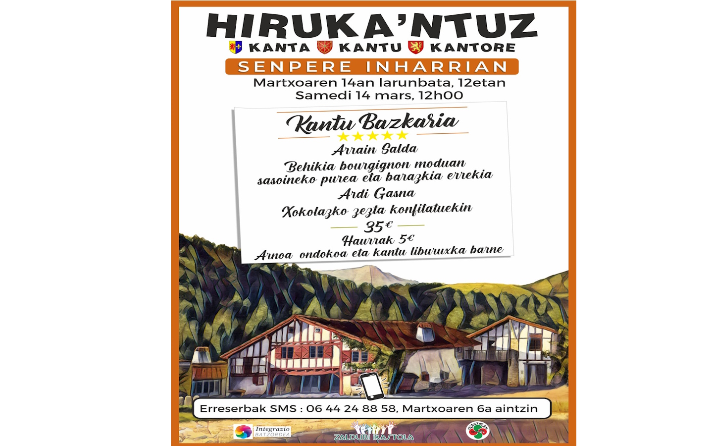 Kantu bazkaria repas chanté Hiruka'ntuz