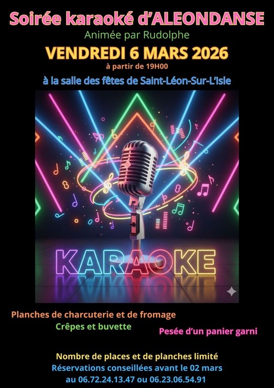 Karaoké Salle des fêtes Saint-Léon-sur-l’Isle 2026-03-06 Karaoké
