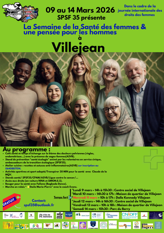 La Semaine de la Santé des Femmes & une pensée pour les hommes à Villejean. MAISON DE QUARTIER VILLEJEAN Rennes