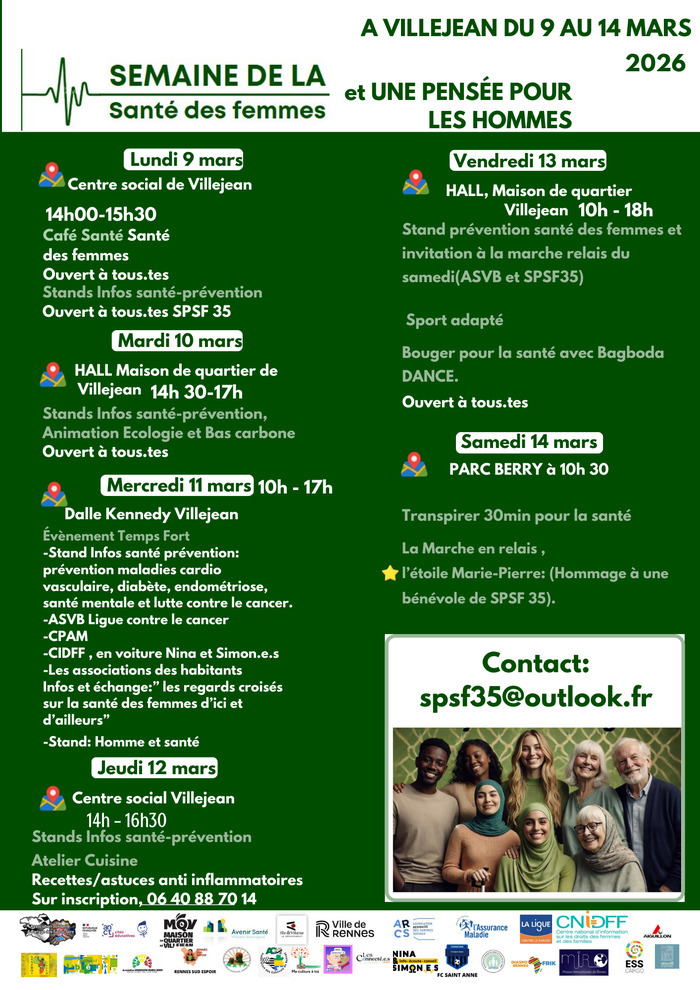 La Semaine de la Santé des Femmes & une pensée pour les hommes à Villejean. MAISON DE QUARTIER VILLEJEAN Rennes