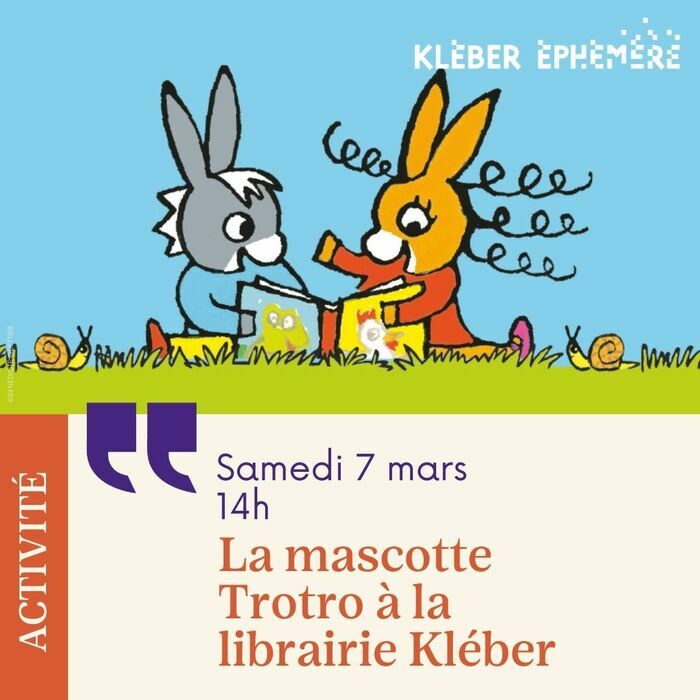 L'âne Trotro à la librairie Kléber Kléber Éphémère Strasbourg