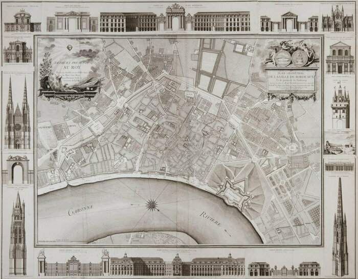 Le plan de Lattré dédié à Louis XV Musée d'Aquitaine Bordeaux