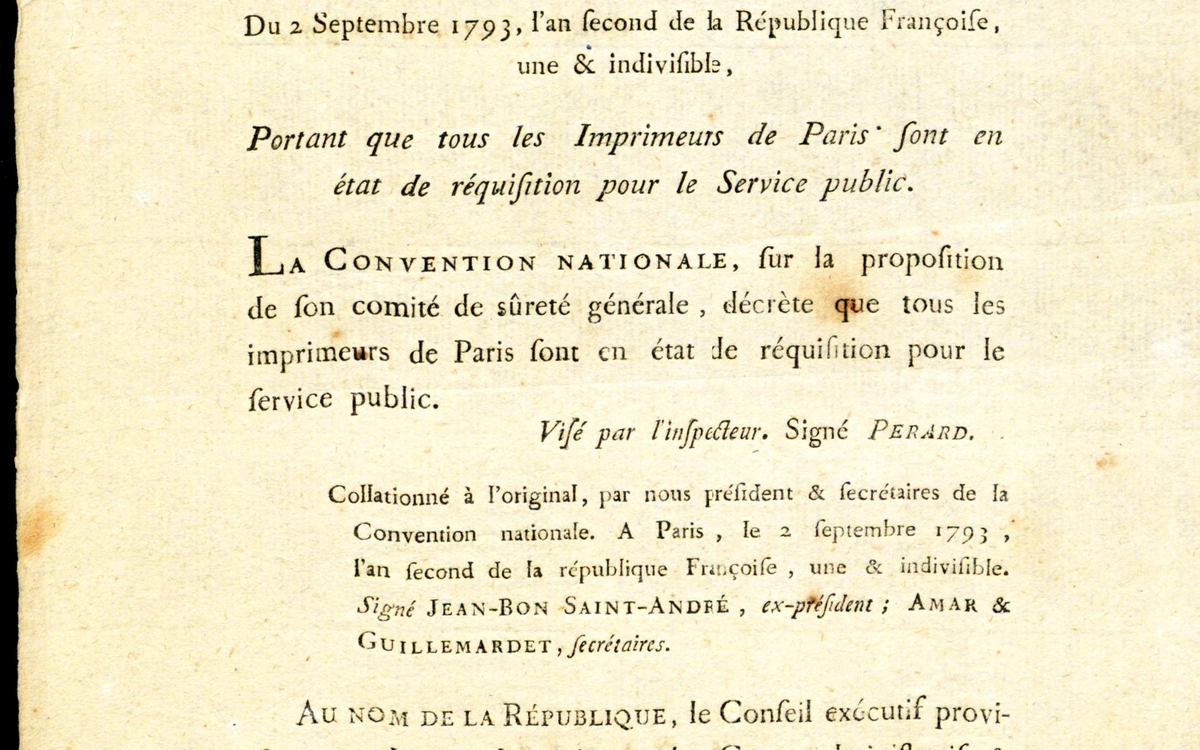 Les ouvriers du livre à l'Imprimerie nationale de 1793 à 1830 Centre d'accueil et de recherche des Archives nationales (CARAN)  Paris