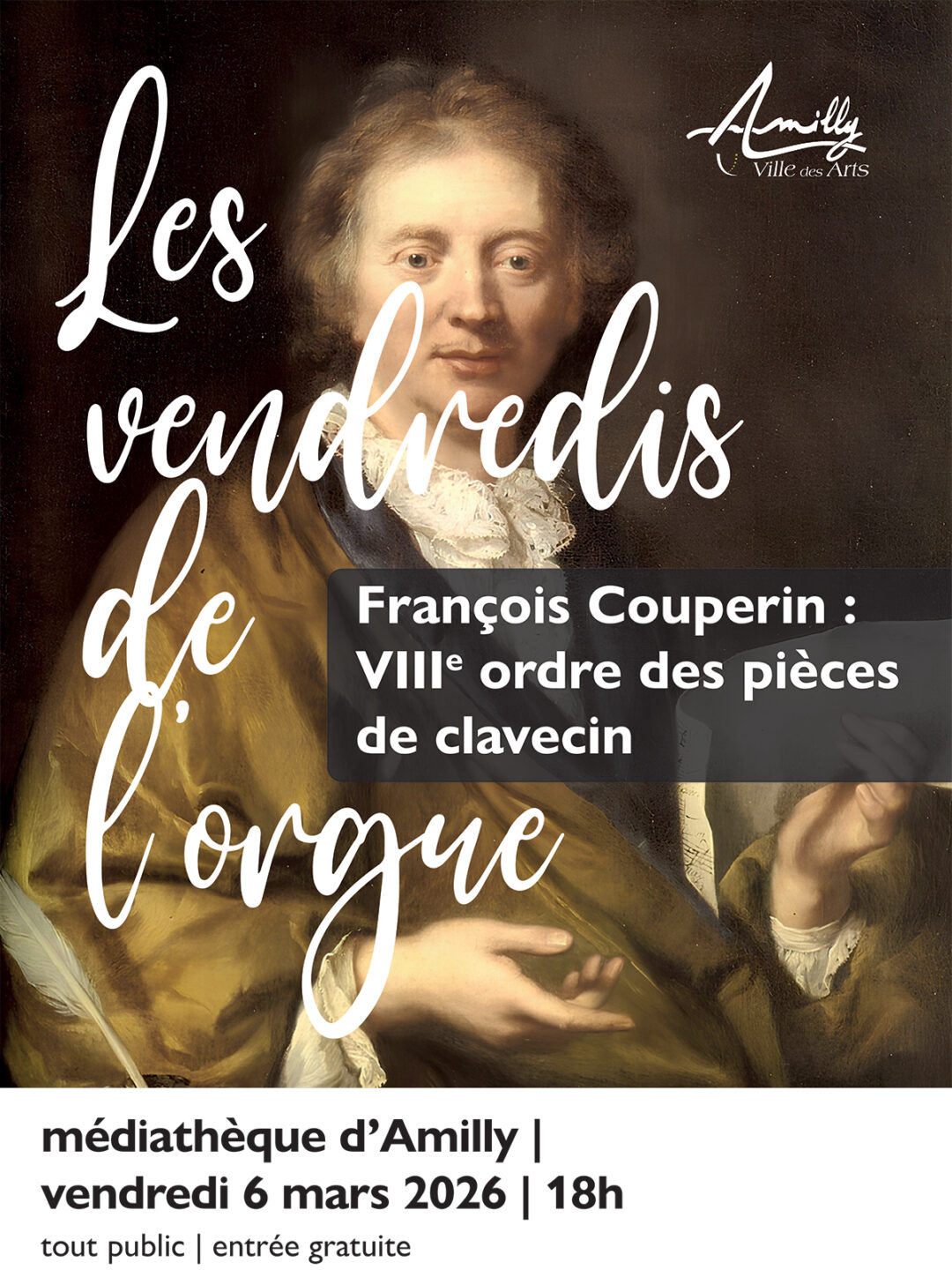 Les vendredis de l’orgue délocalisés à la médiathèque Francois Couperin