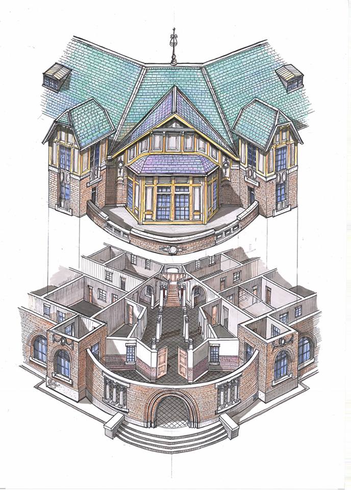 Architecture traditionnelle de Taïwan dessinée par Li Chien-Lang