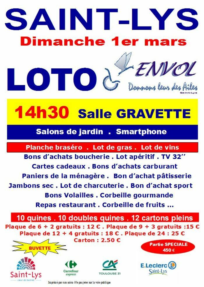 Loto d’Envol Salle Gravette Saint-Lys Loto d'Envol Salle Gravette Saint-Lys