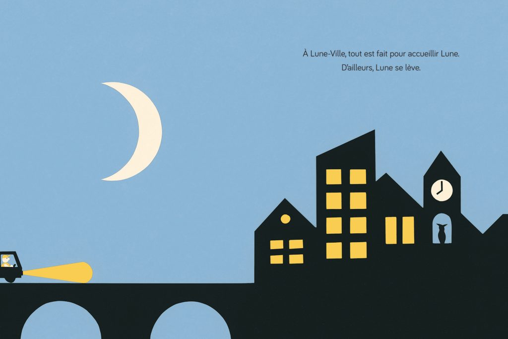 Lune Ville intérieur album jeunesse