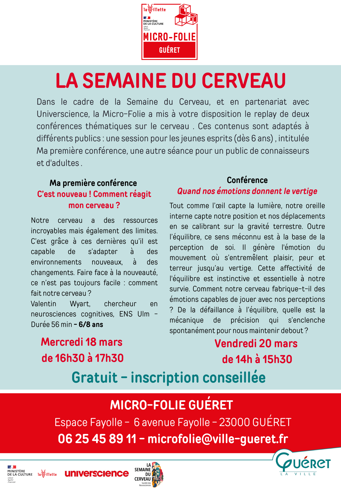 Ma première conférence C’est nouveau ! Comment réagit mon cerveau ?