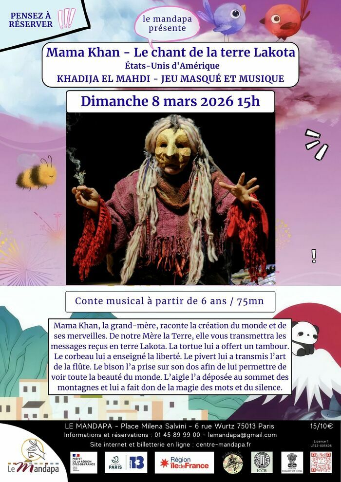 Mama Khan - Le chant de la terre Lakota - États-Unis d'Amérique Théâtre Mandapa Paris