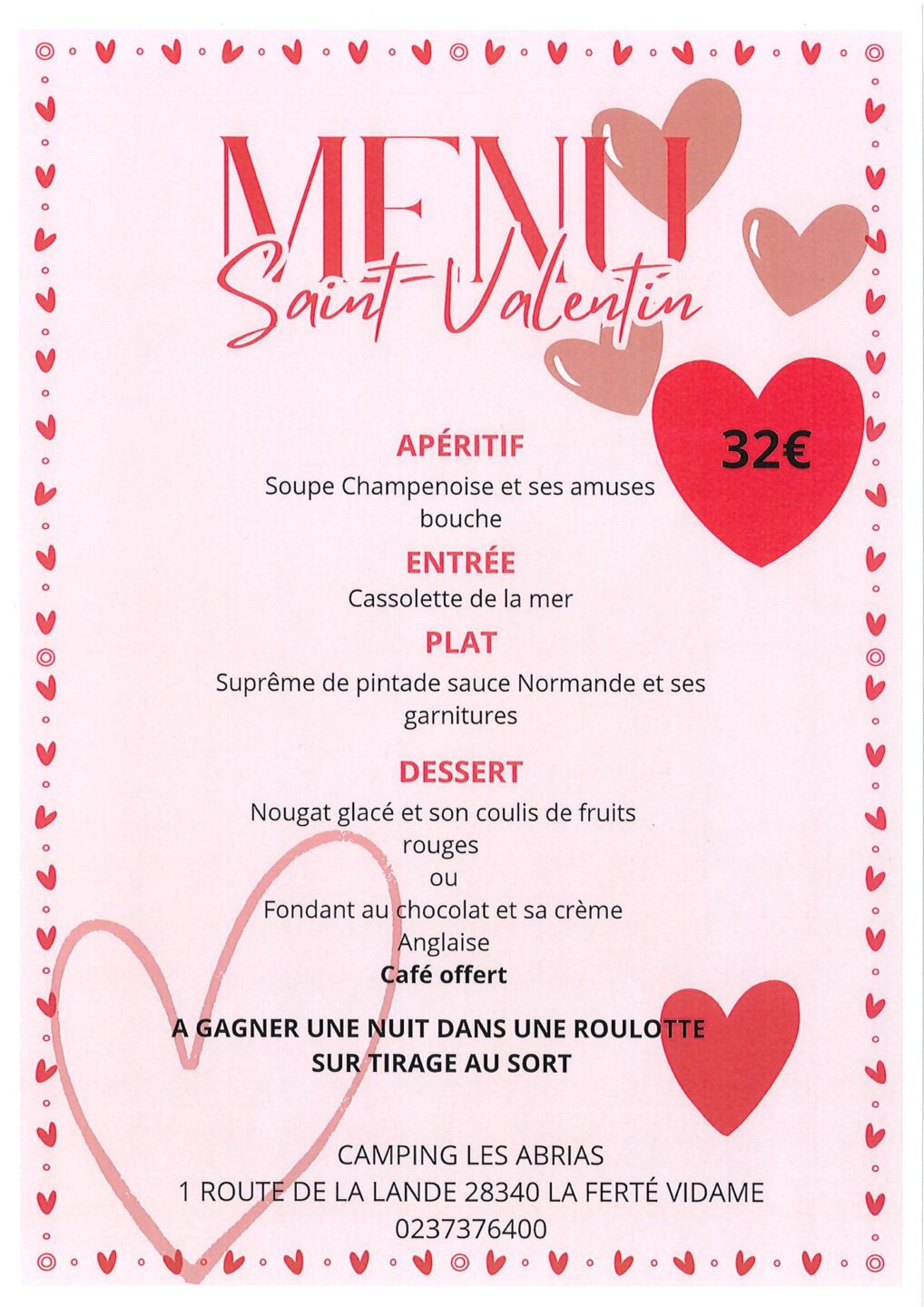 MENU DE LA SAINT VALENTIN
