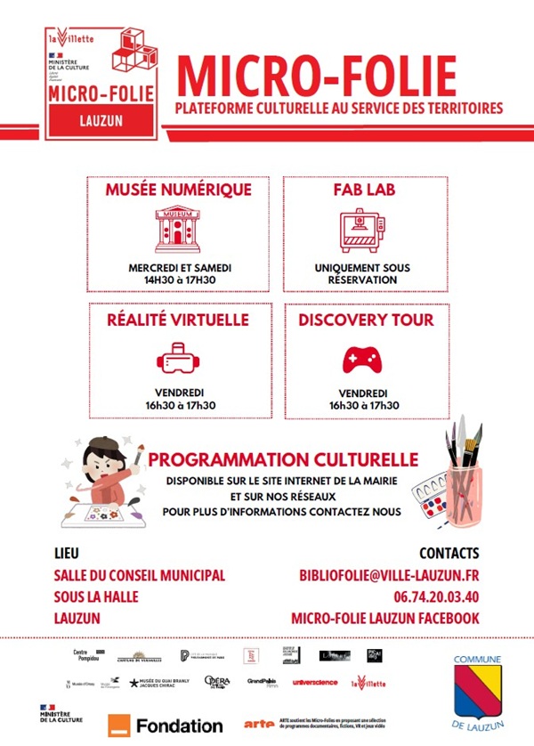 Micro-Folie Musée numérique Salle du conseil sous la halle Lauzun