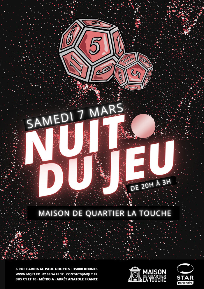 Nuit du Jeu Maison de Quartier La Touche Rennes