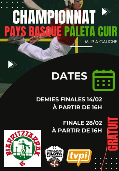 Pelote basque championnat Pays Basque Paleta cuir à Plaza Berri