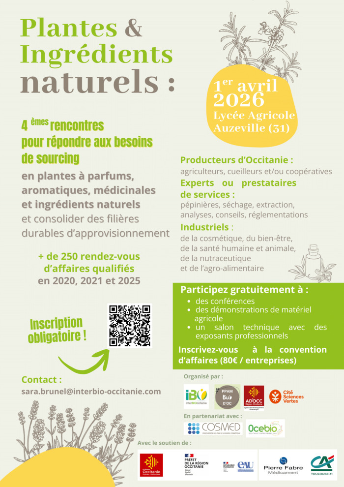 Plantes et ingrédients naturels ENSFEA enseignement agricole
