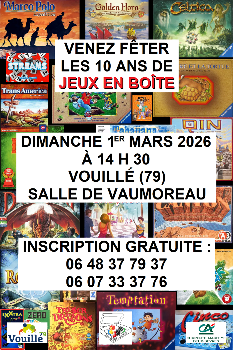 Portes ouvertes pour les 10 ans de l'atelier des Jeux en boîte à Vouillé