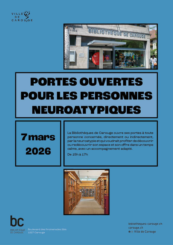 Portes ouvertes pour les personnes neuroatypiques Bibliothèque de Carouge Carouge