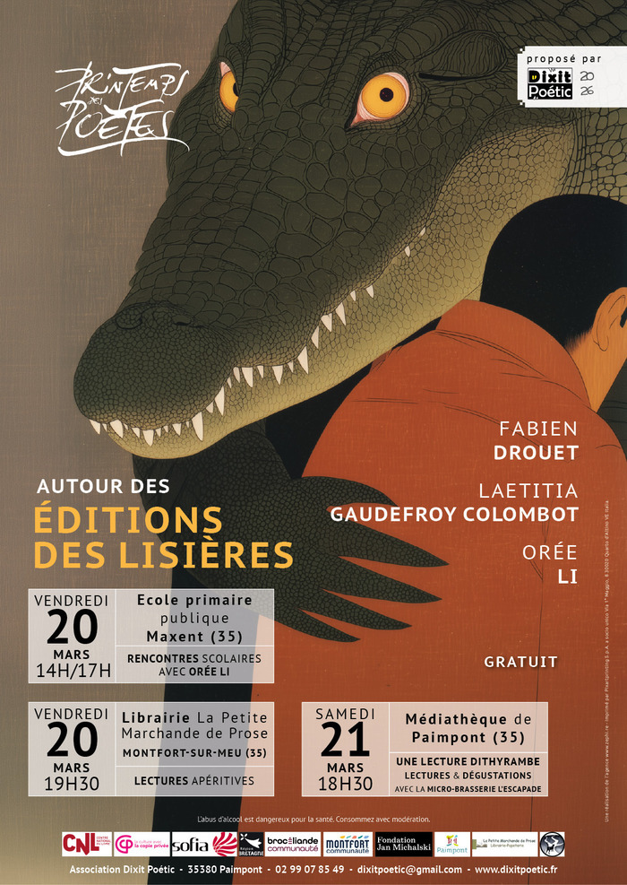 Printemps des Poètes 2026 Libriairie La Petite Marchande de Prose Montfort-sur-Meu Vendredi 20 mars Printemps des Poètes 2026 Libriairie La Petite Marchande de Prose Montfort-sur-Meu