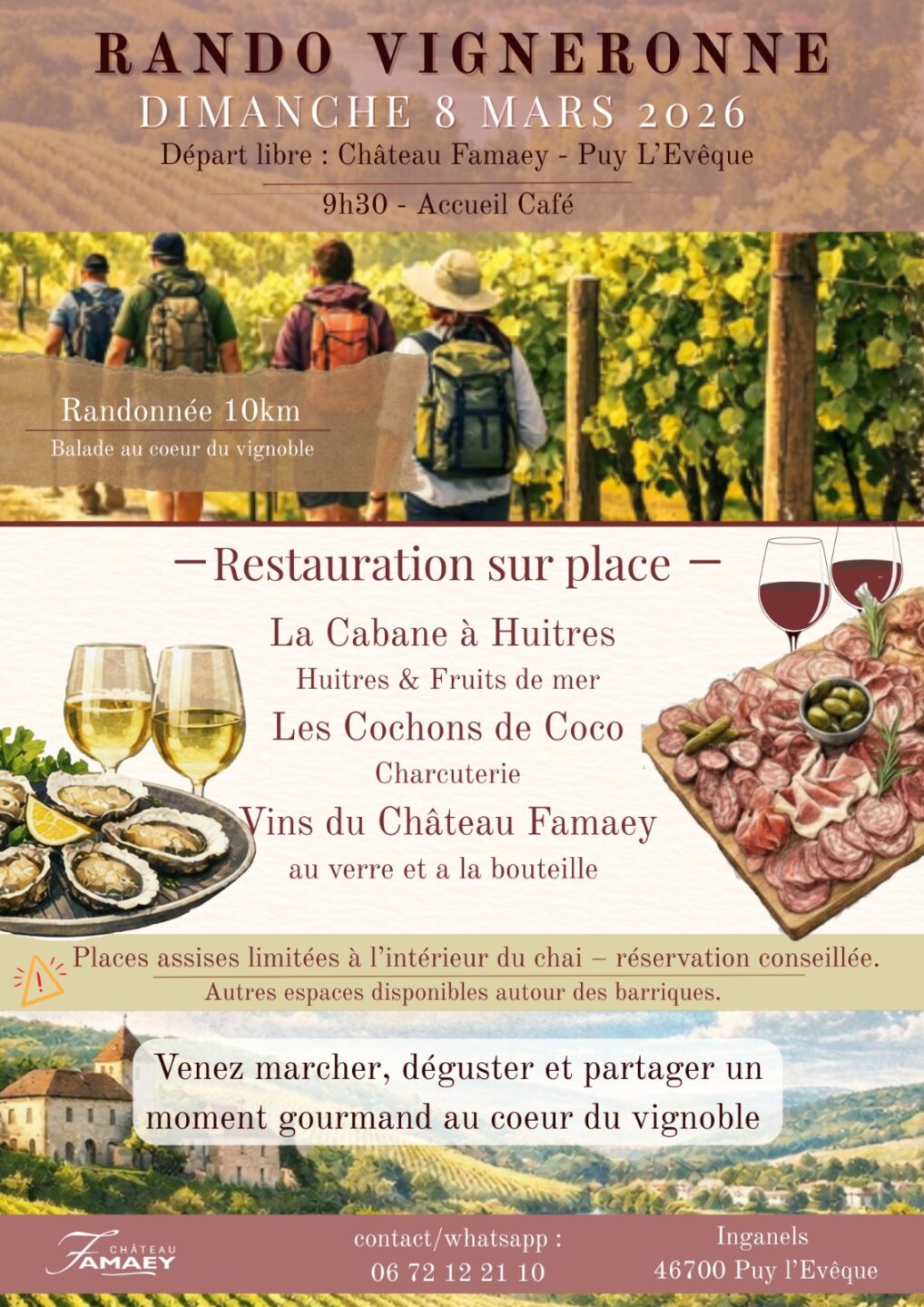 Randonnée vigneronne au Château Famaey Inganel Puy-l’Évêque 2026-03-08 Randonnée vigneronne au Château Famaey