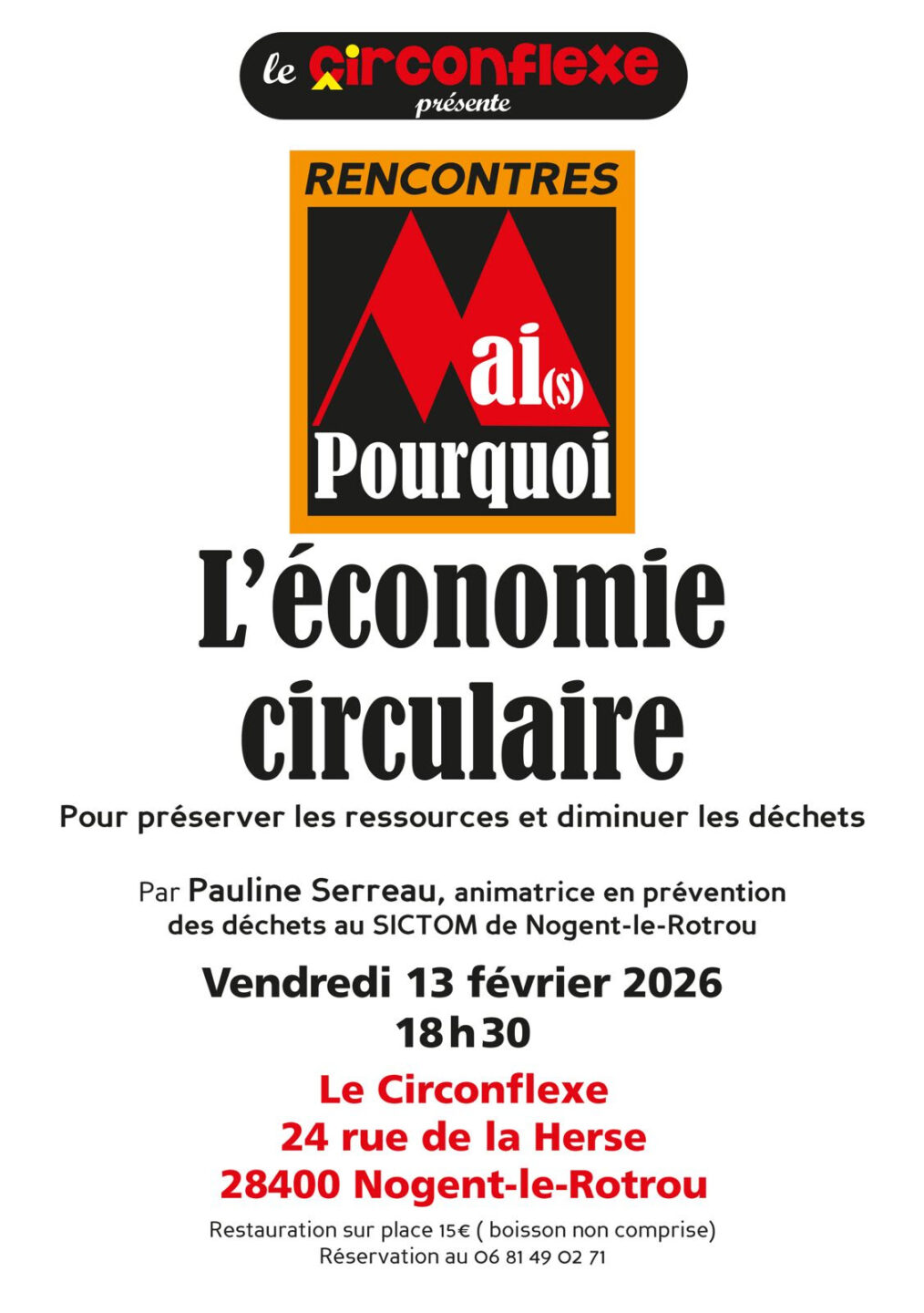 Rencontre du Circonflexe L’économie circulaire 24 Rue de la Herse Nogent-le-Rotrou 2026-02-13 Rencontre du Circonflexe L'économie circulaire