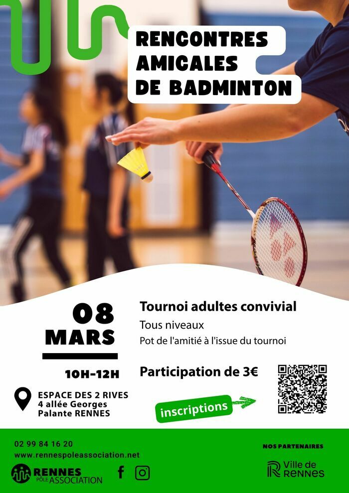 Rencontres amicales de Badminton Espace des 2 Rives Rennes