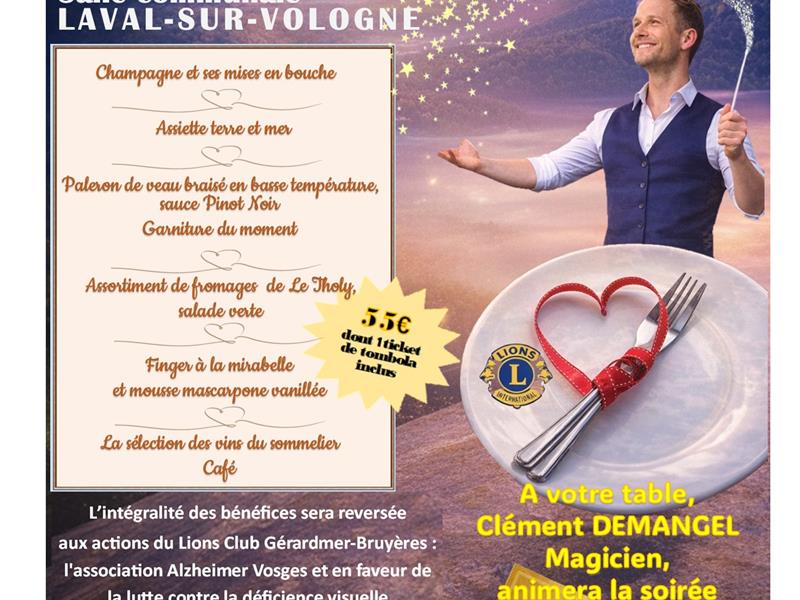 Repas caritatif les fourchettes du cœur rue de la Mairie Laval-sur-Vologne 2026-03-27 Repas caritatif les fourchettes du cœur