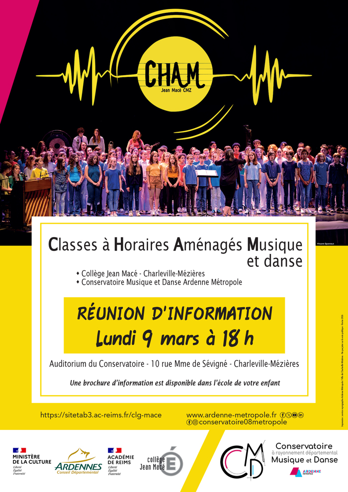 Réunion d'information CHAM Auditorium du Conservatoire - Site de Charleville-Mézières Charleville-Mézières