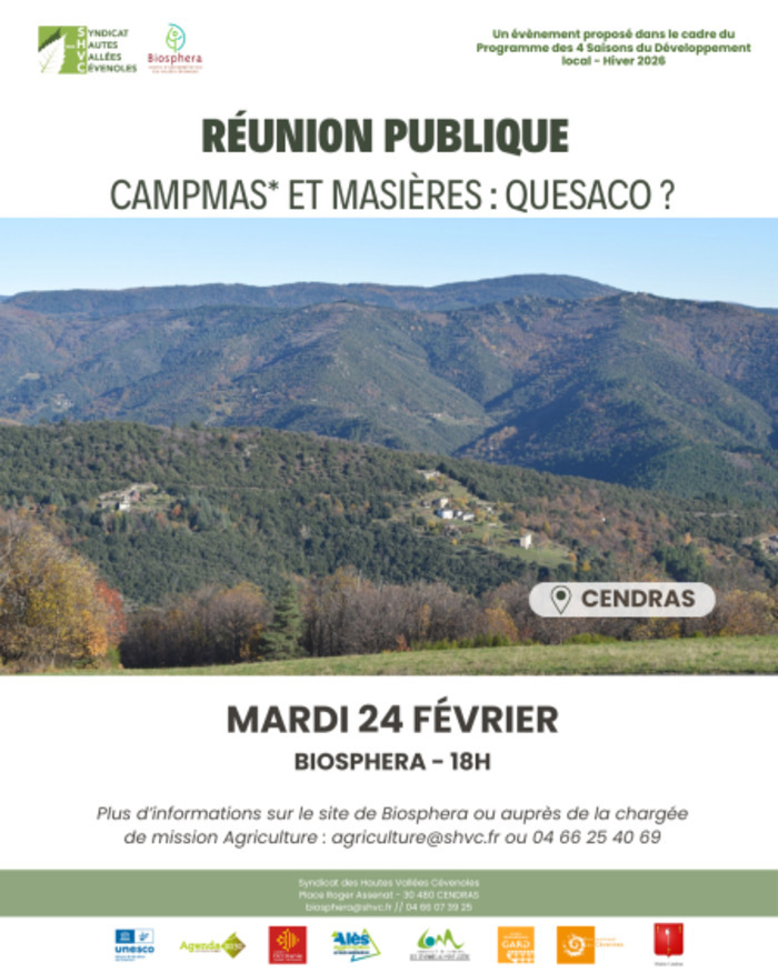 Réunion publique autour du projet Campmas et Masières Biosphéra Cendras