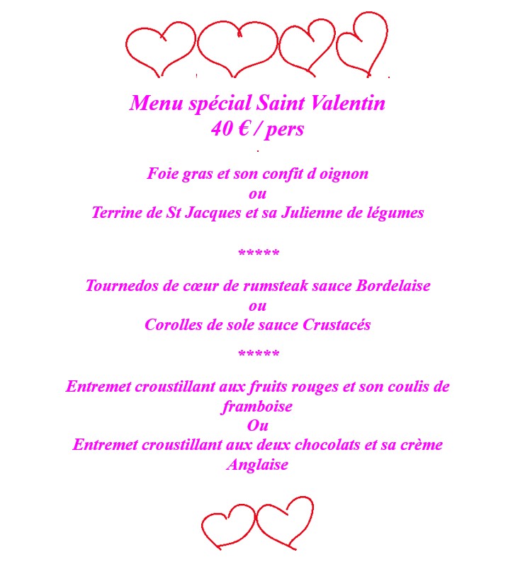 Saint-Valentin restaurant Chouchou & Co