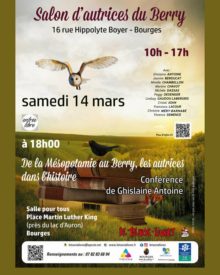 Salon d'autrices du Berry Bouquinerie associative Le Tourne-Livres Bourges