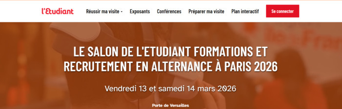 Salon de l'Étudiant Formations et Recrutement en alternance à Paris 2026 Parc des expositions - Porte de Versailles Paris