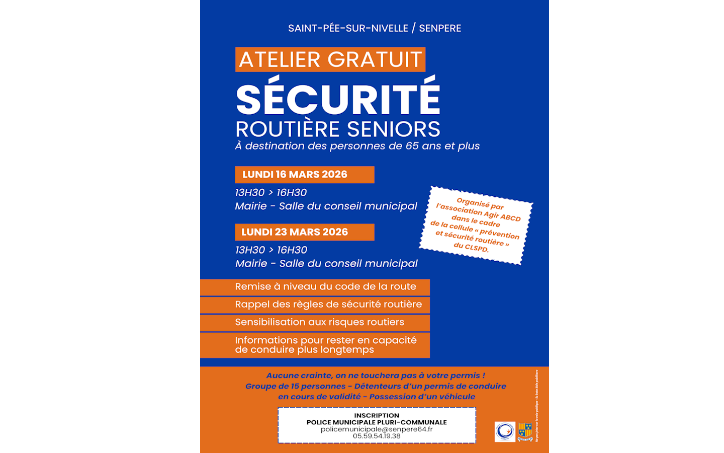 Sécurité routière seniors Ateliers de sensibilisation