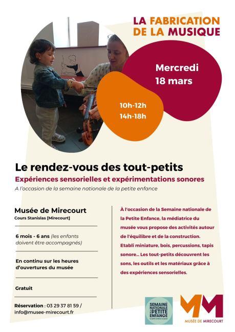 Semaine nationale de la petite enfance le musée des tout-petits