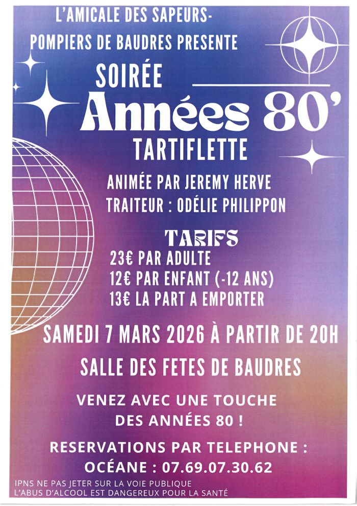 Soirée années 80 tartiflette