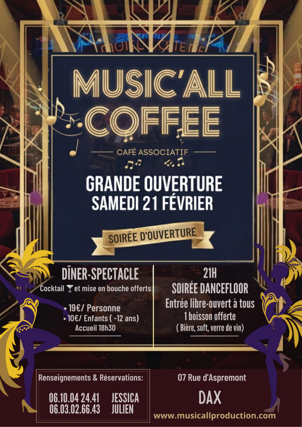 Soirée d’ouverture Music’All Coffee 07 rue d’Aspremont Dax 2026-02-21 Soirée d'ouverture Music'All Coffee