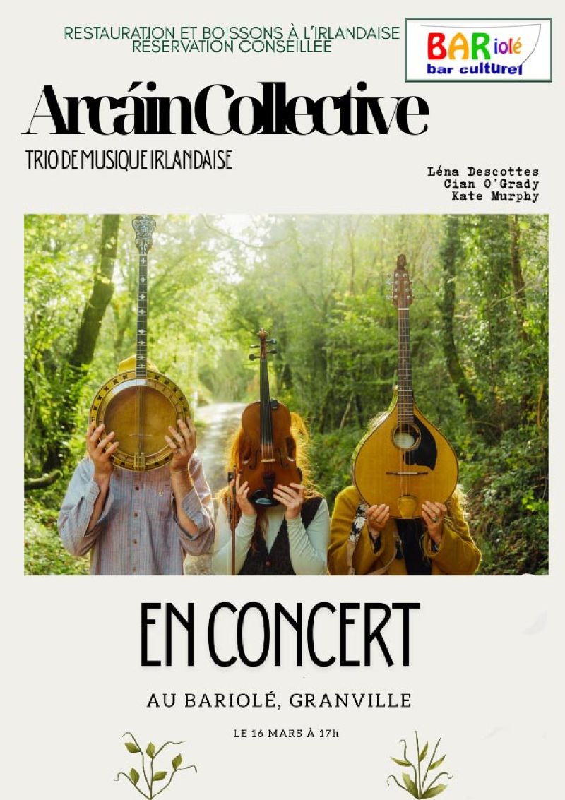Soirée irlandaise Arcáin Collective trio de musique irlandaise