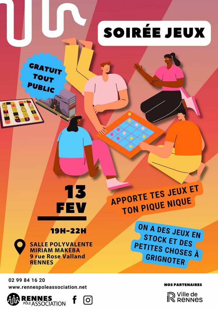 Soirée Jeux Salle Polyvalente Miriam Makeba Rennes