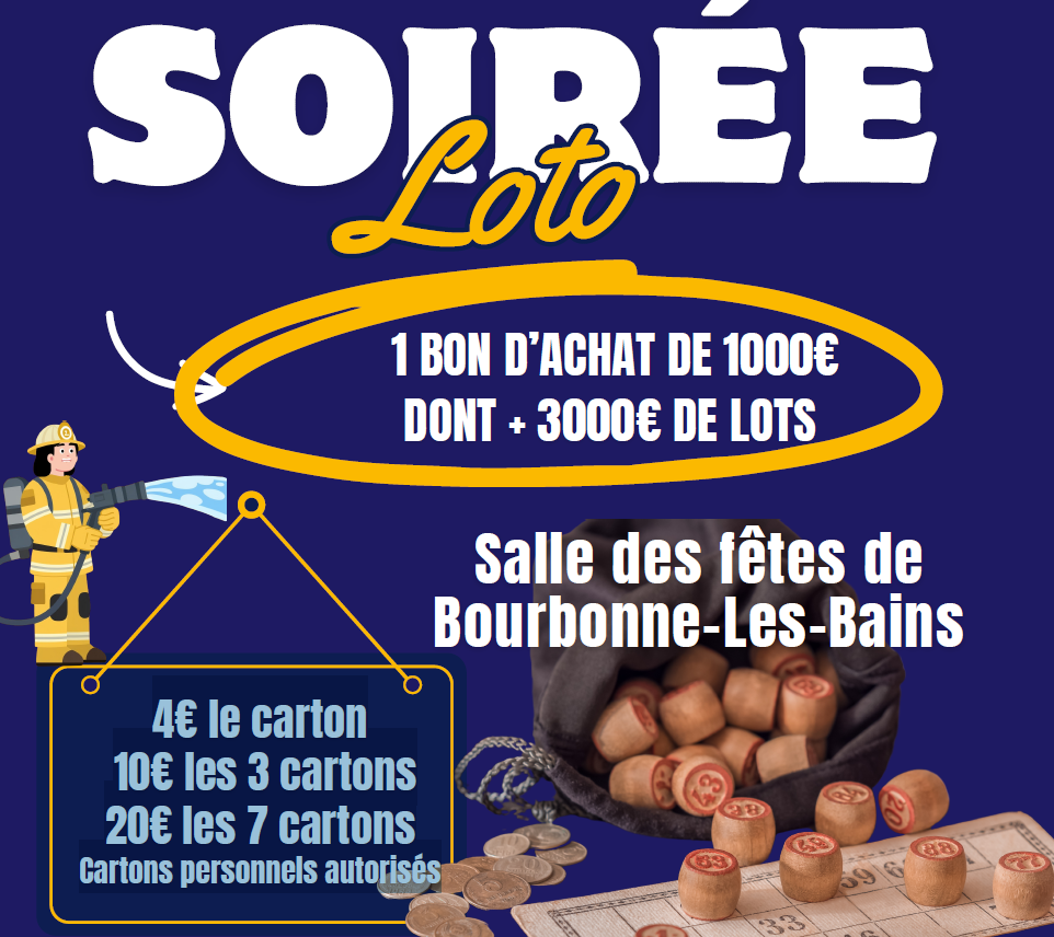 SOIREE LOTO PAR LES SAPEURS POMPIERS DE BOURBONNE LES BAINS